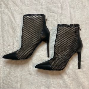 Nine West Tawny Dress Booties 7 Pointy Toe Mesh NWOB